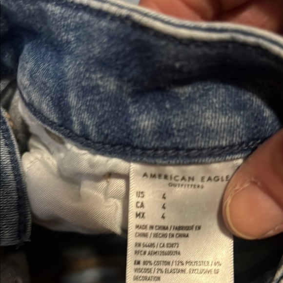 American Eagle Outfitters Blue Distressed Jean Shorts - Picture 4 of 6